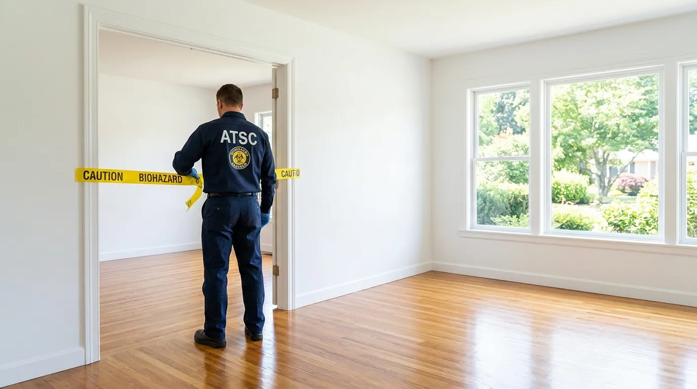 Certified biohazard cleanup crew performing Decomposition Cleanup in North Providence